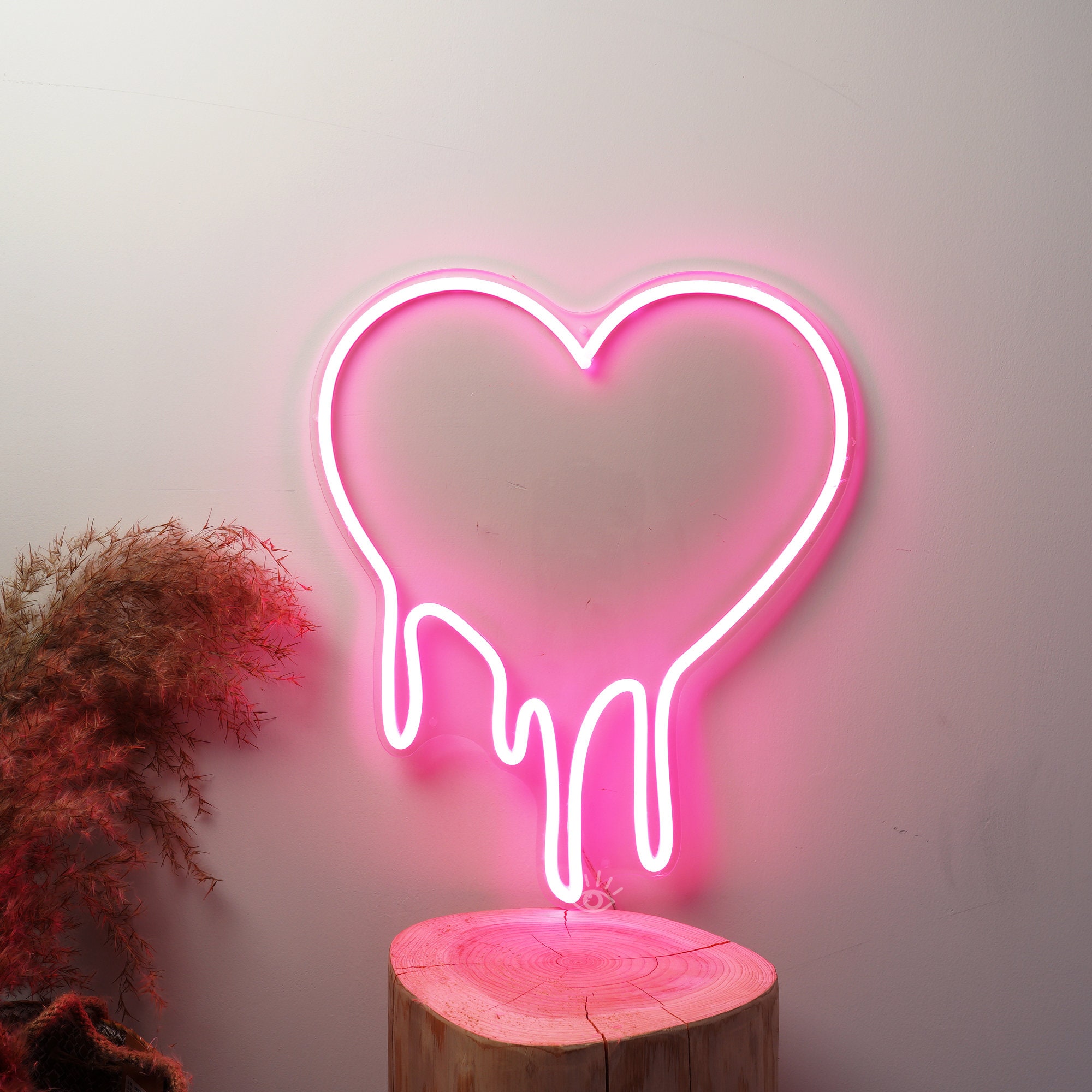 Melting Heart Led Neon Sign Dripping Heart Neon Signs for - Etsy