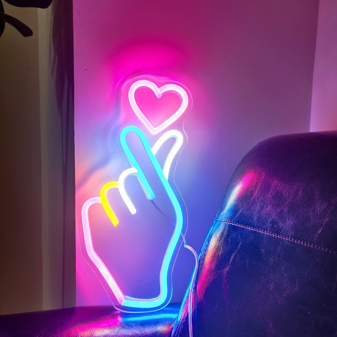 Finger Heart Neon Signs LED Neon Light - Etsy