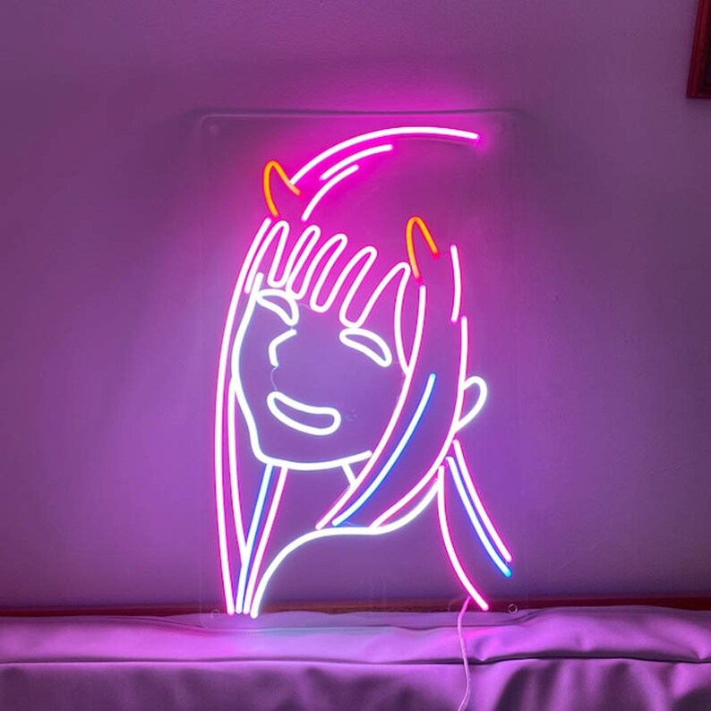 Zero Two Neon Signs Luz de neón Anime Neon Light Signo de Etsy México