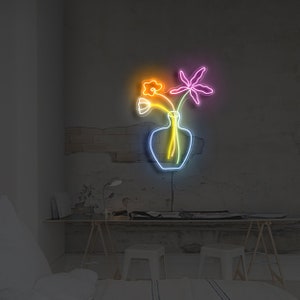 Flower Neon Sign Plant Neon Sign Wall Art Custom LED Neon - Etsy