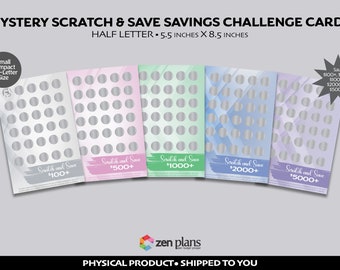 Mystery Scratch Off Savings Challenge Card | Scratch and Save Saving Challenge | Scratch Off Money Challenge Cards | Mystery Money Challenge