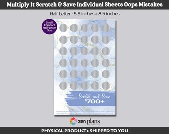 Scratch and Save Multiply It Savings Challenge Book Pages Oops Mistakes | Scratch Off Money Saving Challenge | Cash Budgeting Christmas Gift