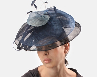 Fascinator Hats for Women Elegant Pagoda Style Derby Hat with Wide Brim Kentucky Derby Tea Party Wedding Headwear