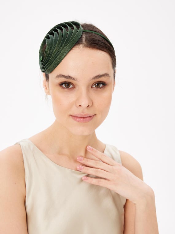 Green Fascinator Hats Derby Wedding Tea Party Church  display picture 2
