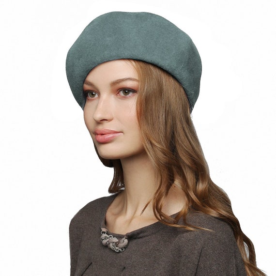 Fur Felt Beret With Velour Surface - Classic Winter Hat - Etsy