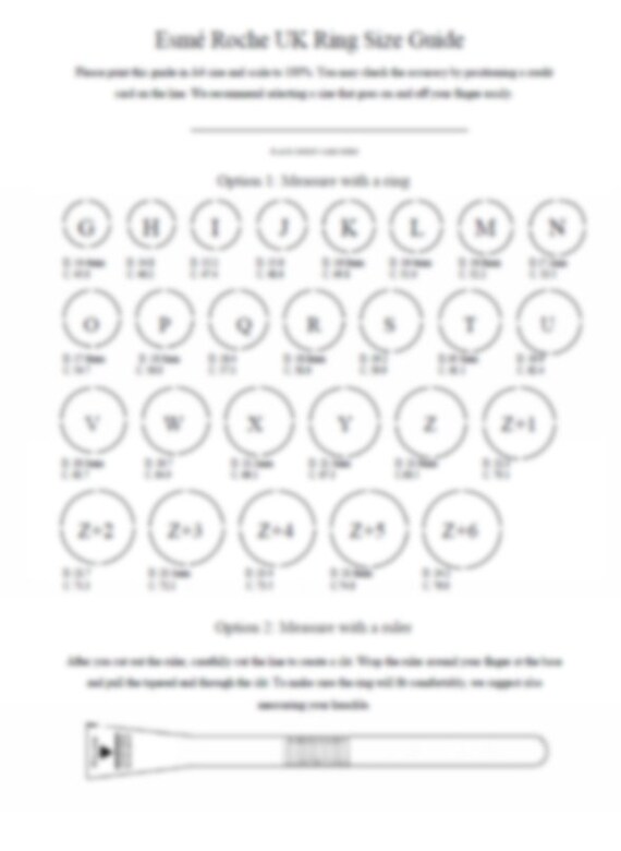 free printable ring sizer l printable ring sizer l uk ring etsy