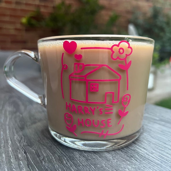 The Harry’s House Mug | glass mug | tea | coffee | mug | Mother’s Day | birthday | personalised | gift | Harry Styles | Harry Styles gift