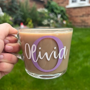 Personalized Glass Mug | Initial & Name, Tea Coffee Mug
