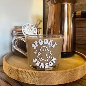 The Spooky Mug | Personalised glass mug  | Tea | Coffee | Autumn | Halloween | fall | pumpkin | home | drink ware |