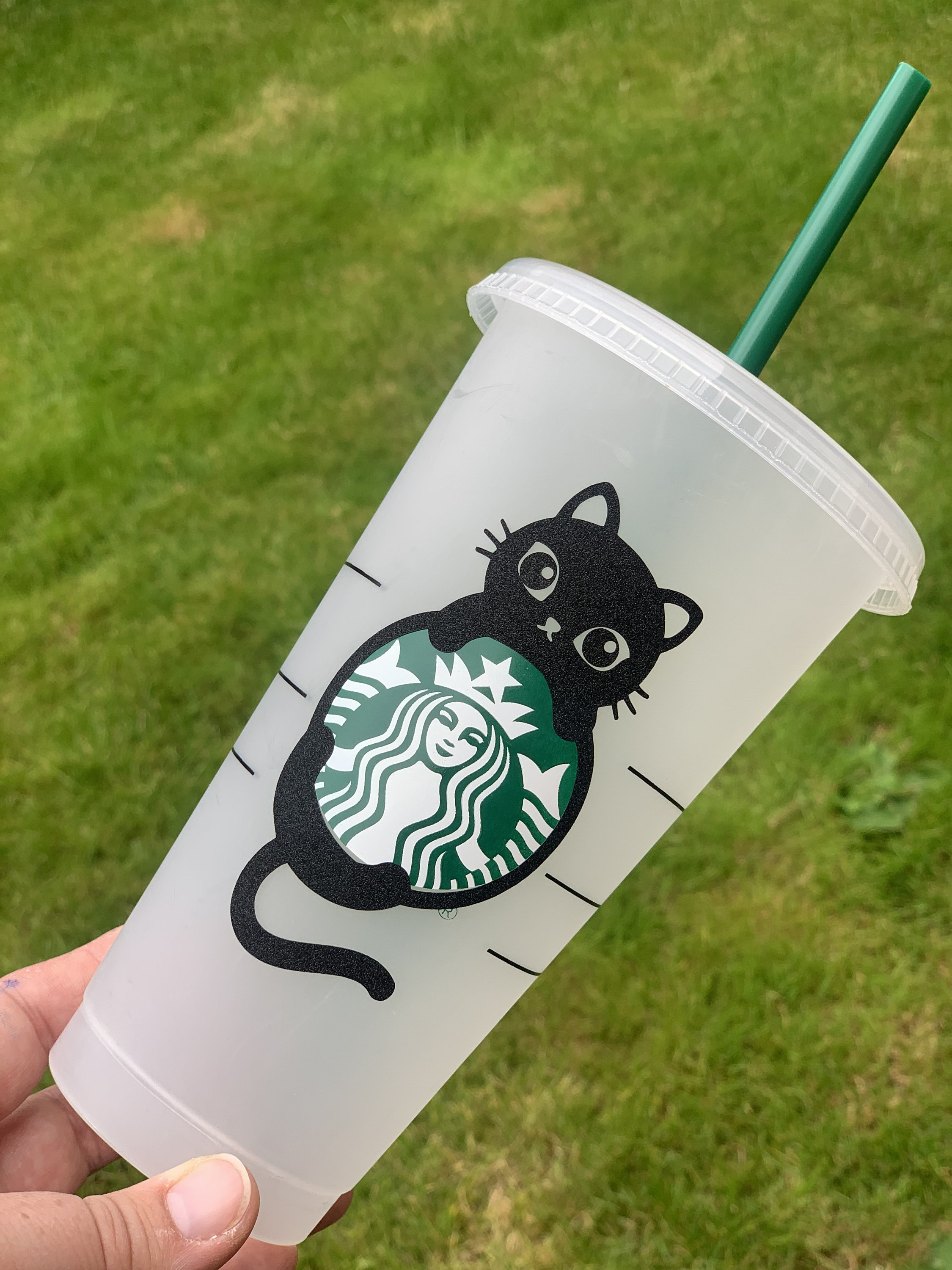 The Starbucks Black Cat Starbucks Personalised Cold Cup Etsy