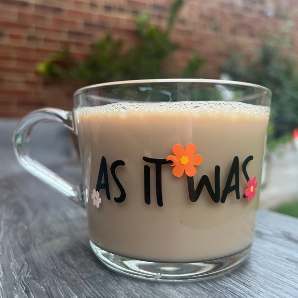 The As It Was Mug | glass mug | tea | coffee | mug | Mother’s Day | birthday | personalised | gift | Harry Styles | Harry Styles gift