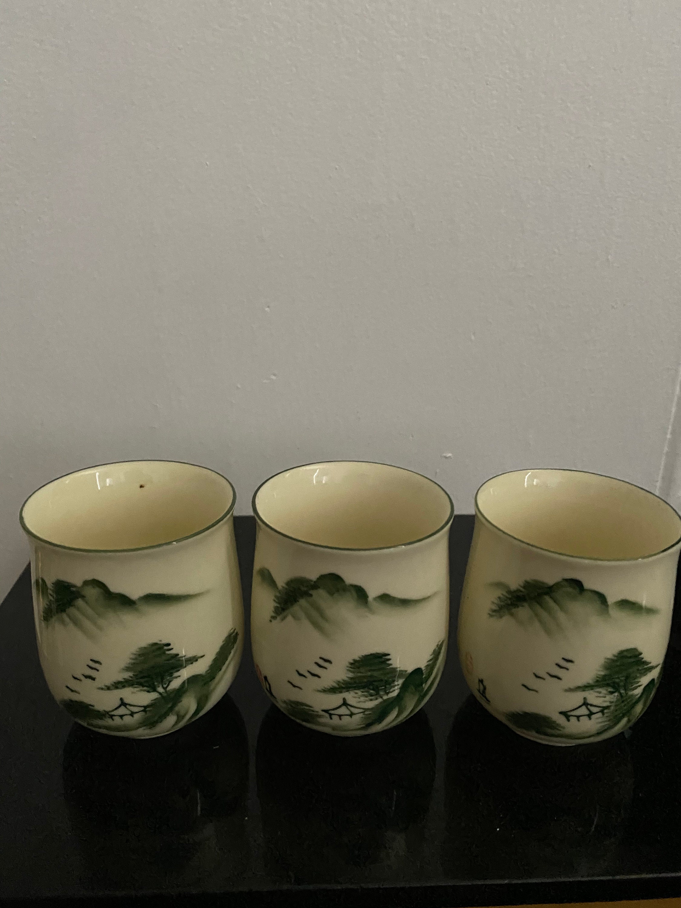 Green tea Chinese sake cups Etsy