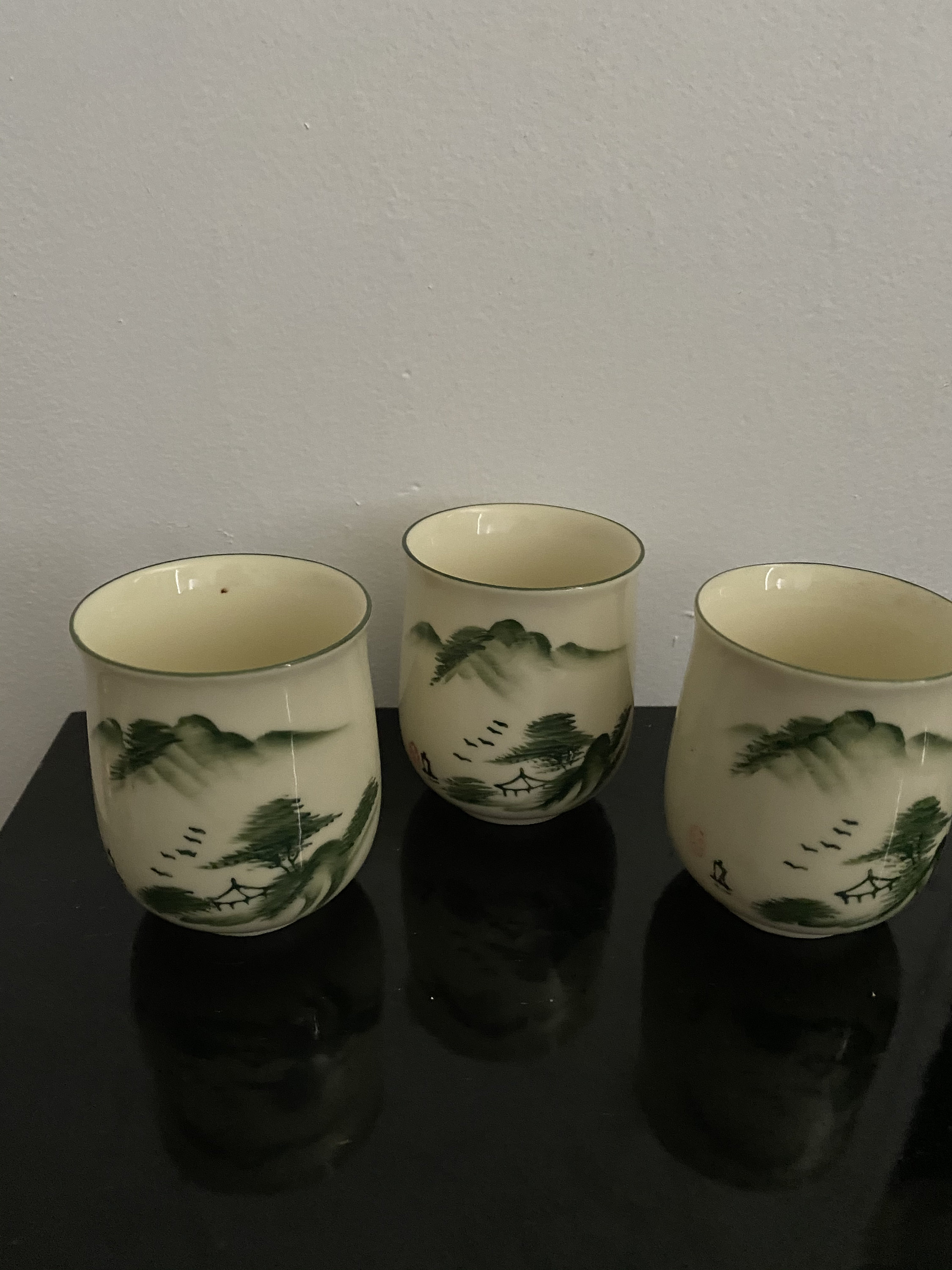 Green tea Chinese sake cups Etsy