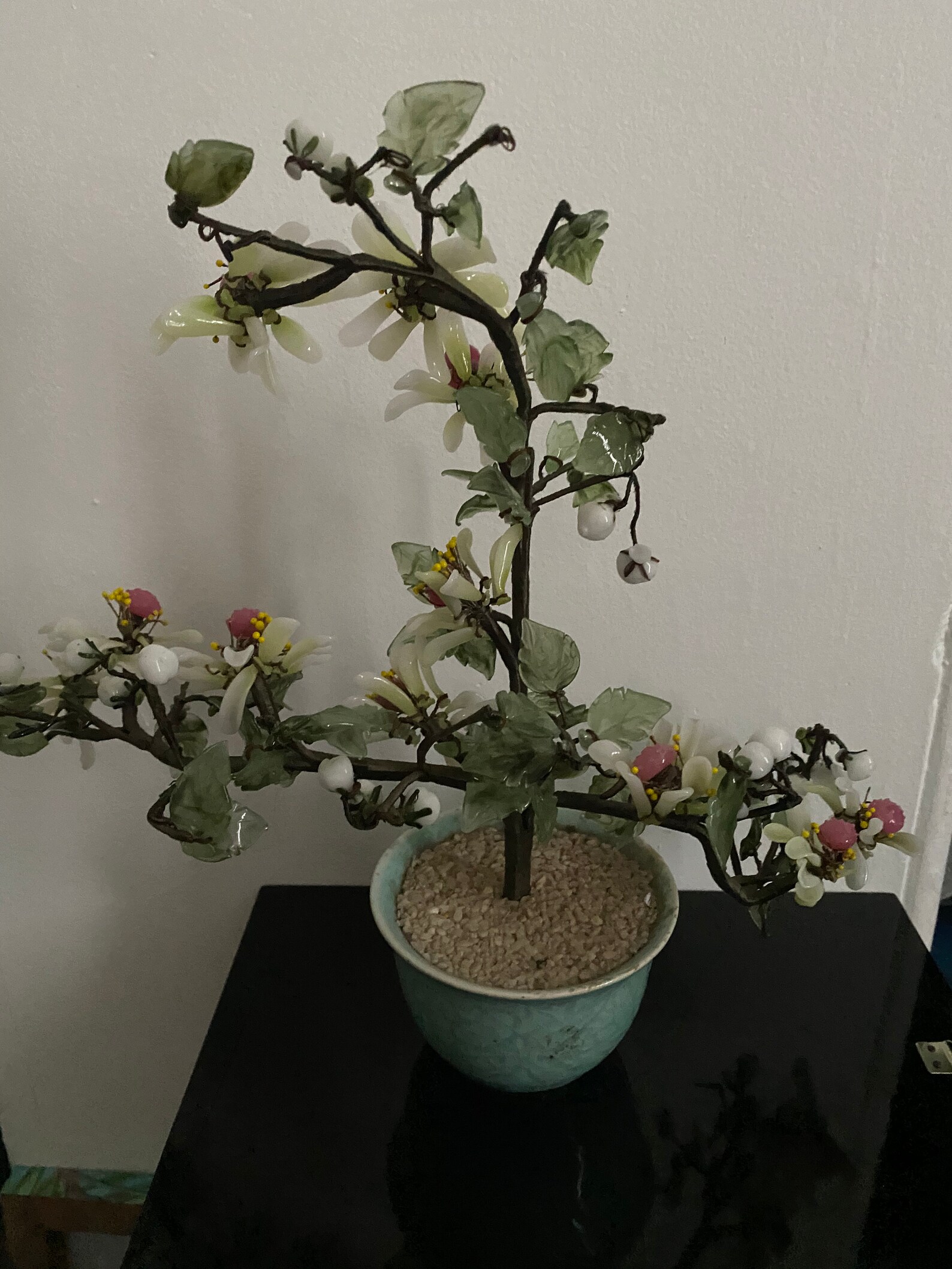 Large Jade Glass Chinese Bonsai Tree Etsy UK