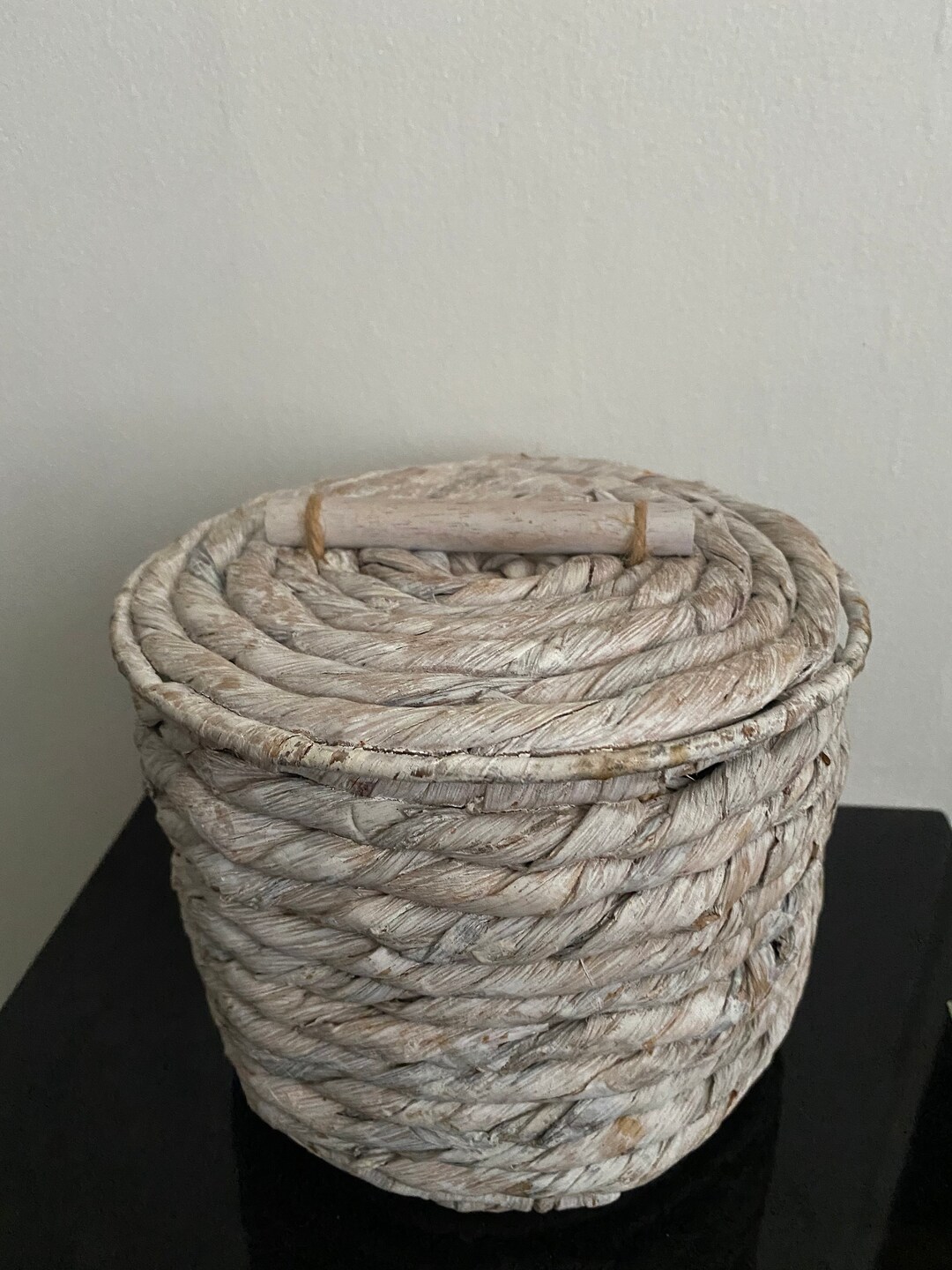 Cane Whitewash Wicker Basket Etsy Australia