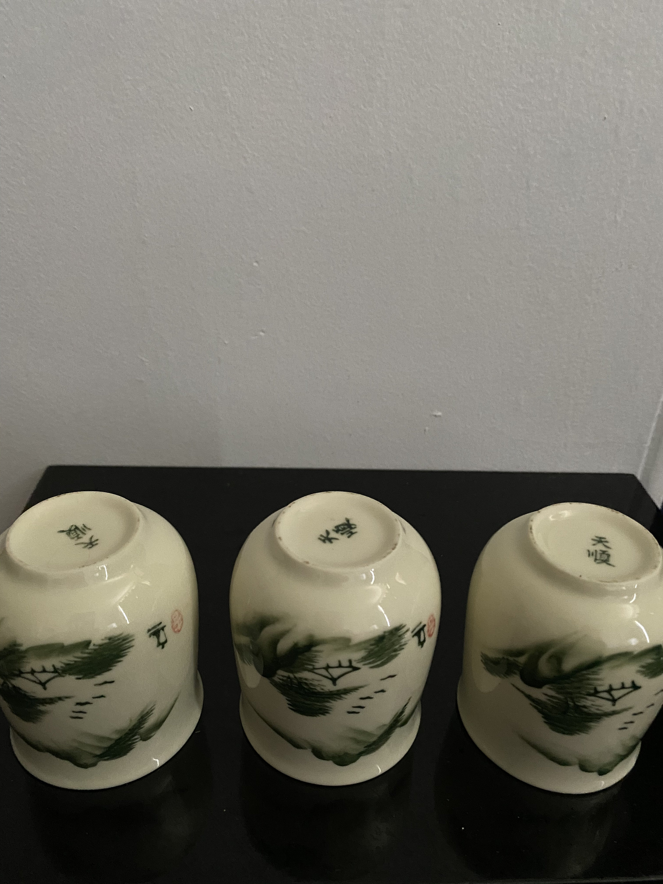 Green tea Chinese sake cups Etsy