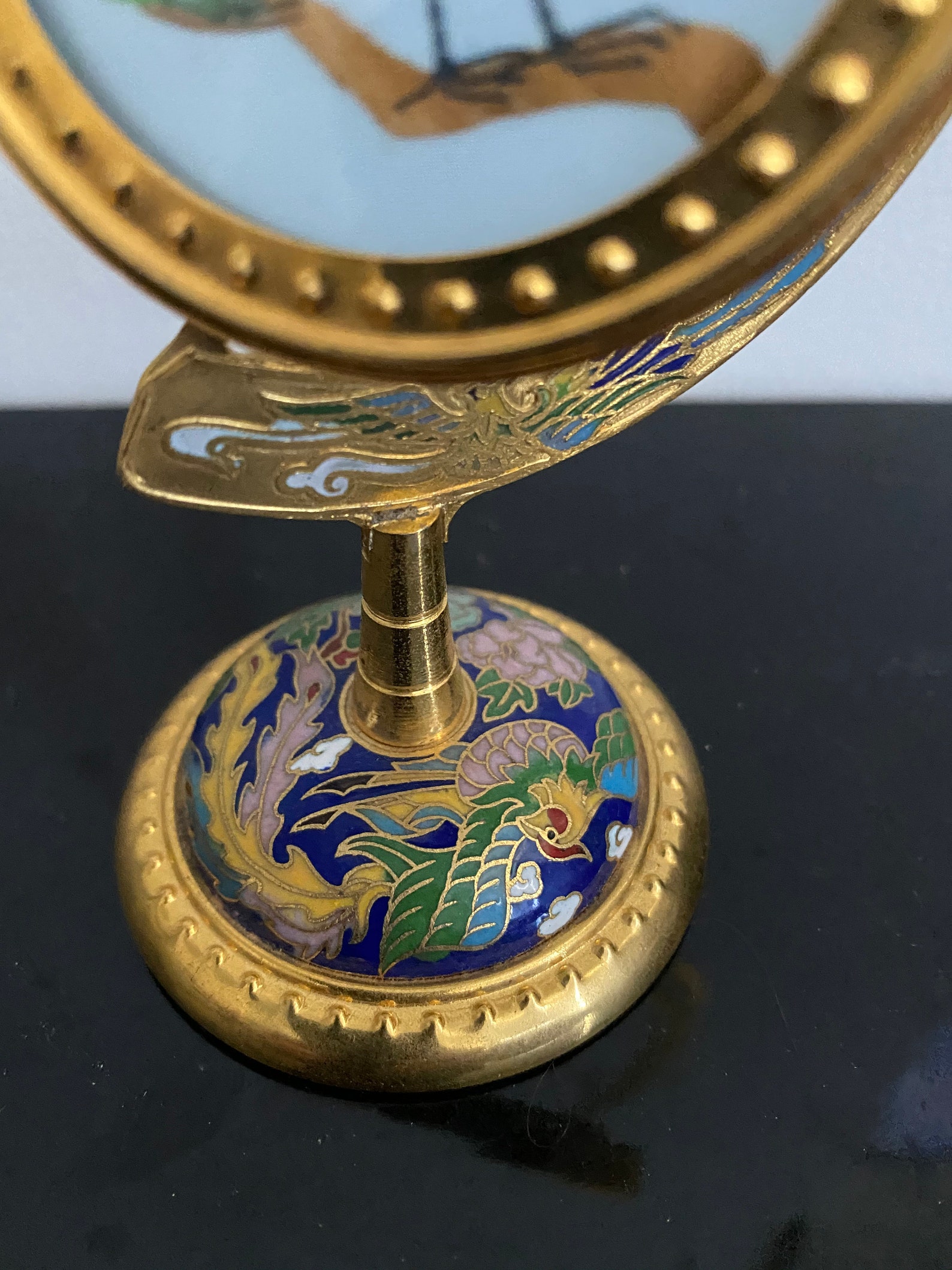 Gold Cloisonné Crane Reverse Sculpture Etsy Australia