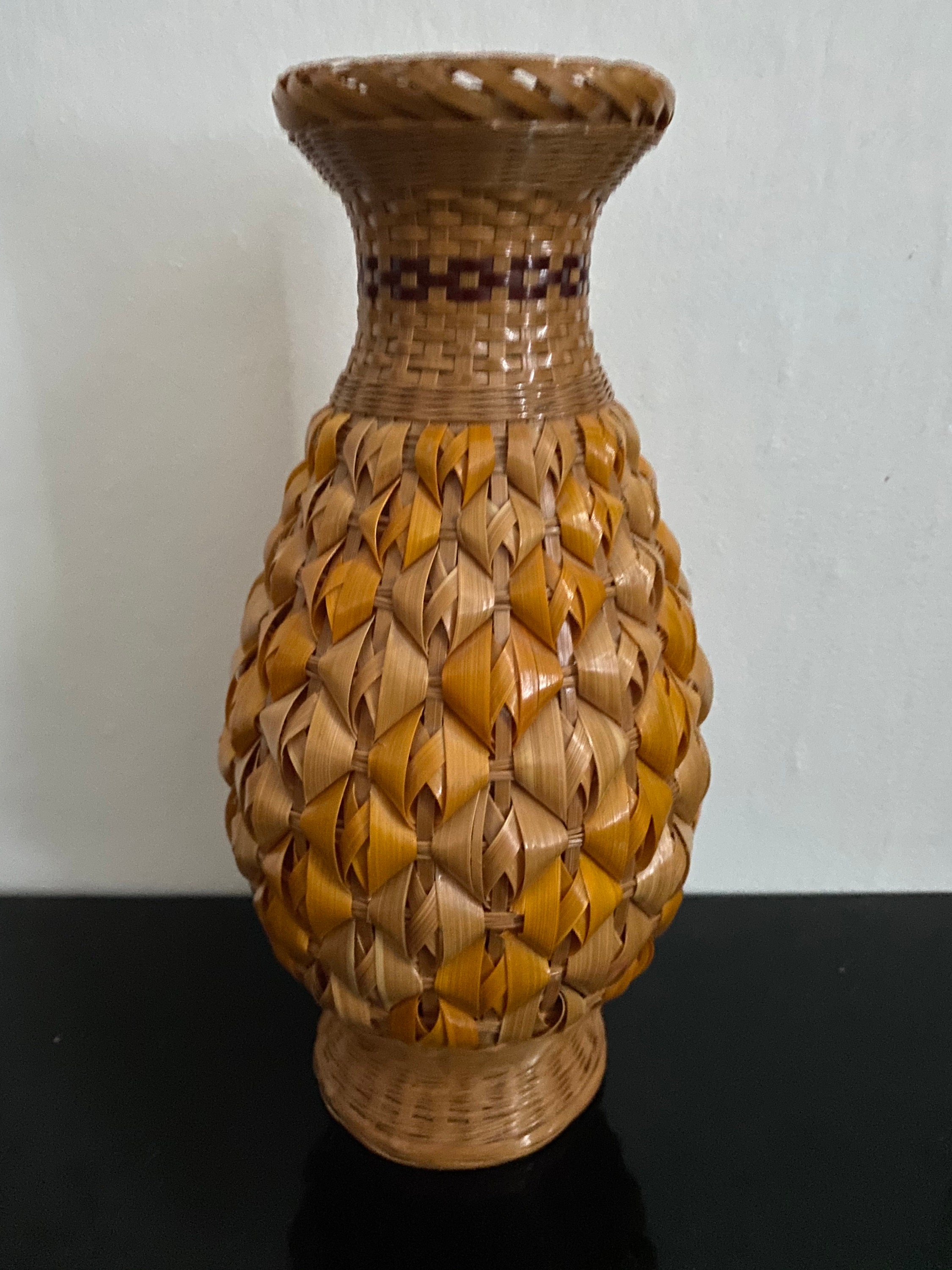 Rattan wicker vase Etsy