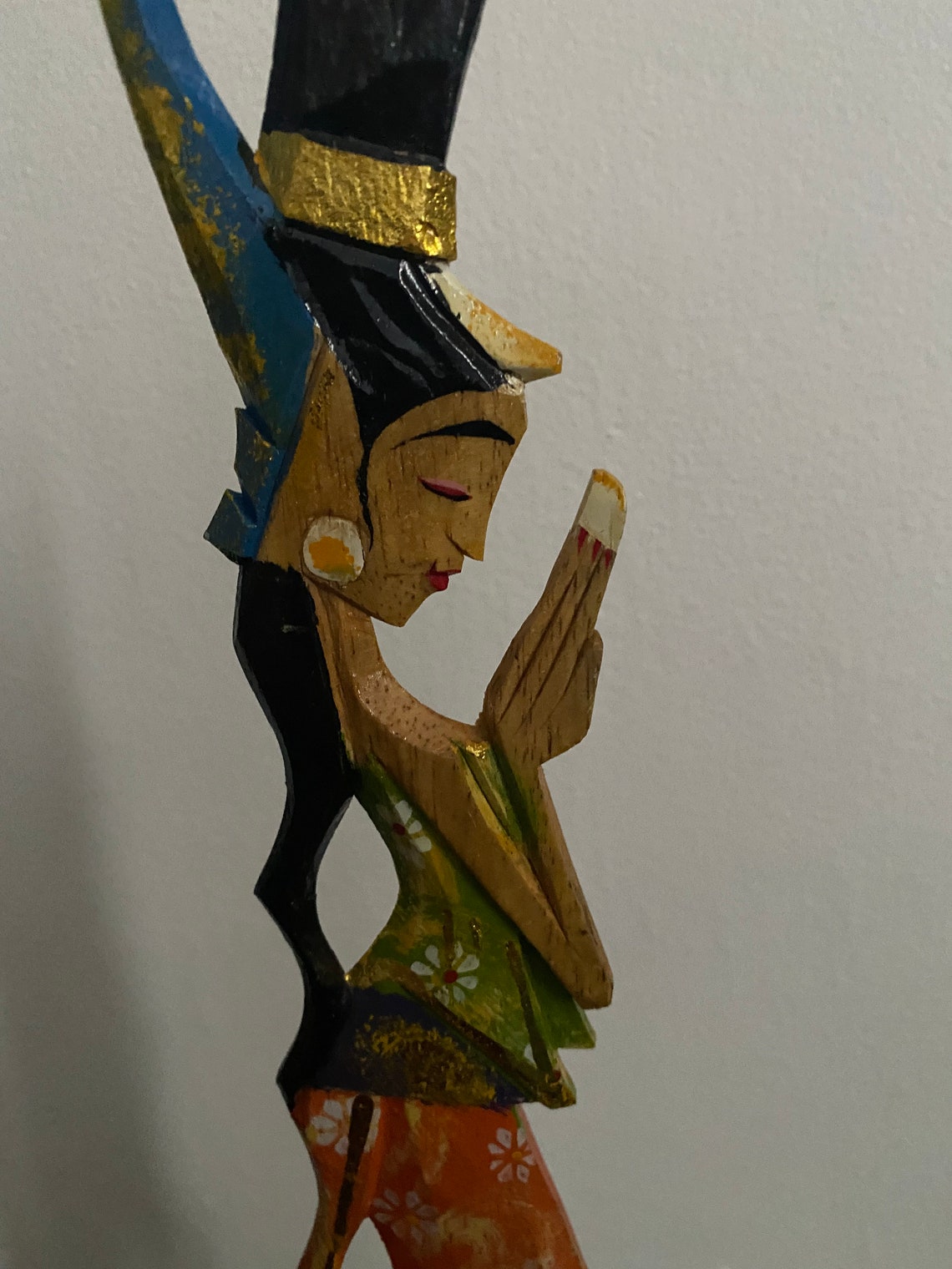 Wooden Thailand Sculpture on a Stand Etsy UK