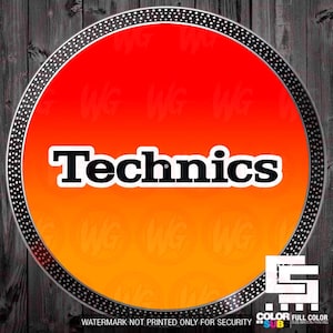 Technics Fire Fade Red Orange DJ Turntable Slipmats - pair