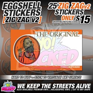 Zig Zag v2 Eggshell Stickers | Graffiti | Sticker | Sticker Pack | Art | Eggsghells