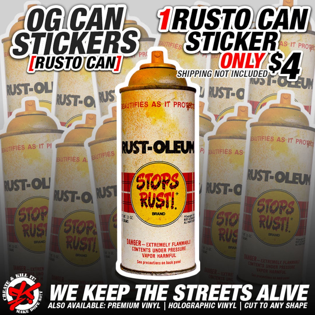Rustoleum OG Spray Paint Can Sticker Vinyl Sticker Glossy Graffiti Art