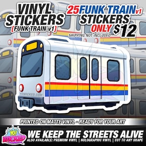 Funk Train v1 Vinyl Sticker Pack| Graffit | Urban | Art | Graff | Spray Paint