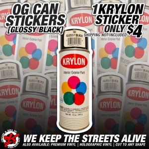 Krylon Glossy Black Vintage Spray Paint Can Sticker | Vinyl Sticker | Glossy | Graffiti | Art