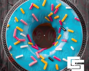 Donut v2 DJ Turntable Slipmat Record Pad Gift - single