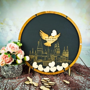 Always Wedding guest book alternative Rustic wedding guest book sign Castle guestbook Wedding heart box White guest book for wedding