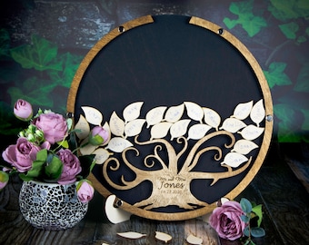 Tree wedding guest book alternative drop box Wedding guest book tree Tree guestbook wedding alternative  Leaf guestbook wedding alternative