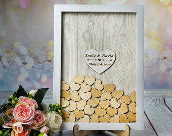 Wedding guest book alternative Rustic wedding guest book sign Wedding guestbook Wedding heart box White guest book for wedding