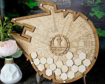 Wedding gift Millennium Falcon wedding guest book Birthday guest book Wedding guest book alternative Rebel alliance wedding guest book