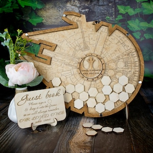 Wedding gift Millennium Falcon wedding guest book Birthday guestbook Wedding guest book alternative Rebel alliance wedding guestbook