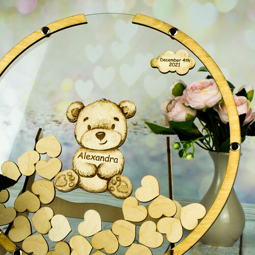 Baby Shower Teddy Bear Guestbook Print Boy Etsy