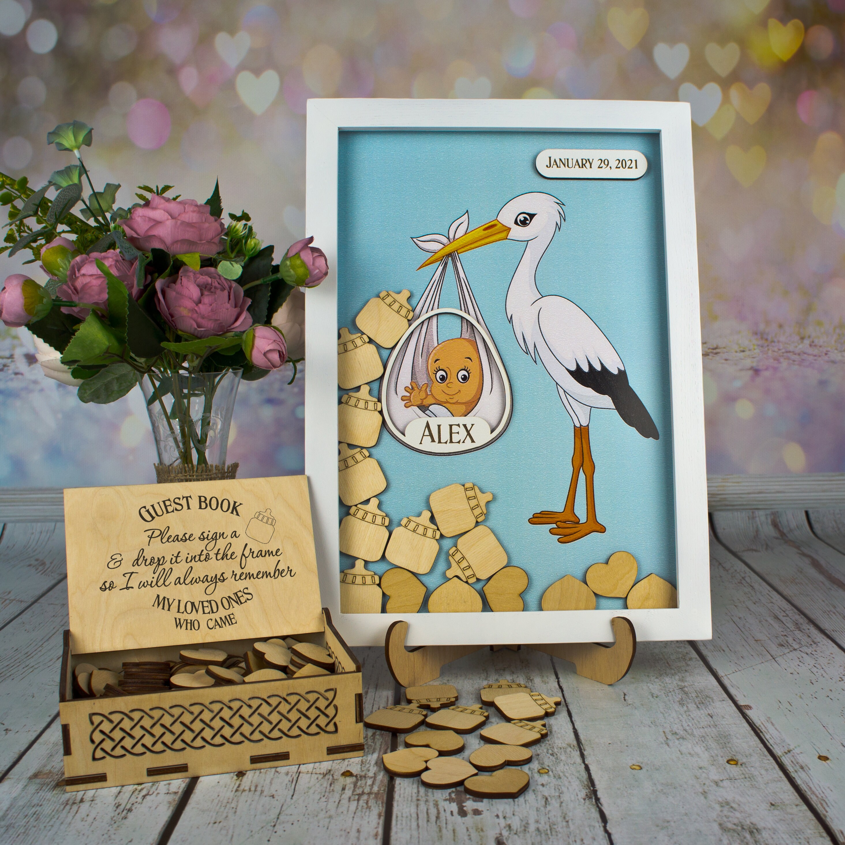guest book baby shower Modern chic chanel baby shower