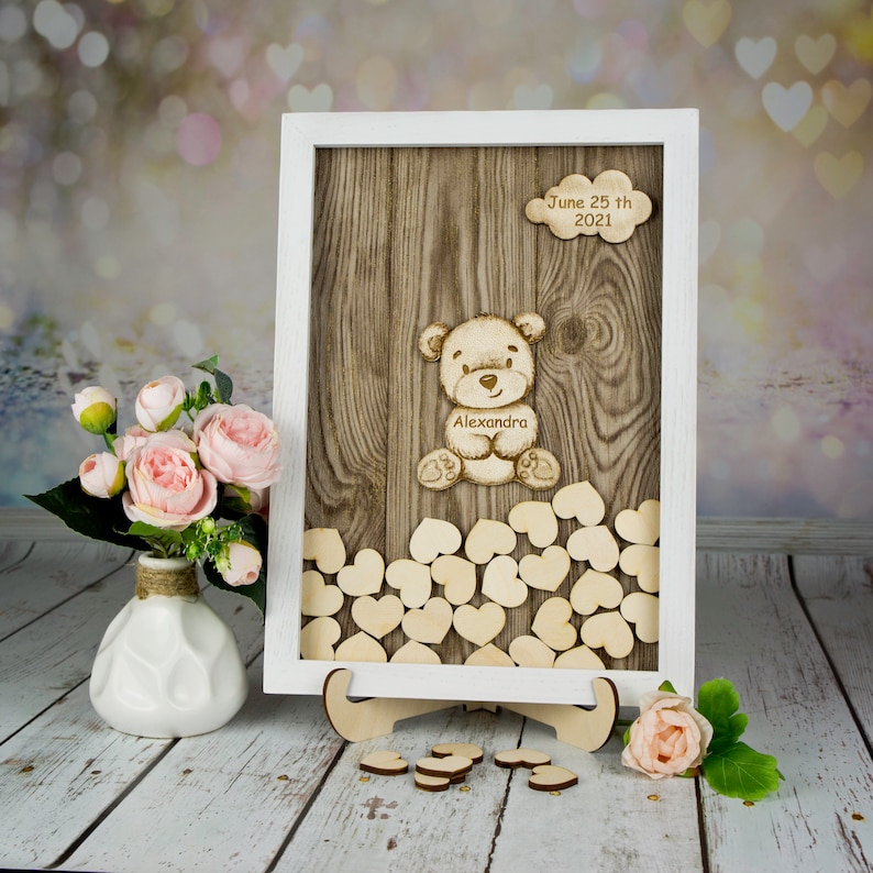 Baby Shower Guestbook Teddy Bear Baby Guestbook Drop Box Etsy