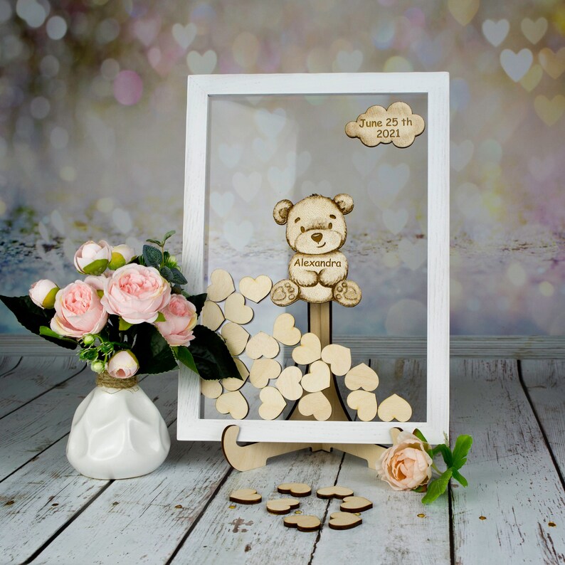 Baby Shower Guestbook Teddy Bear Baby Guestbook Drop Box Etsy
