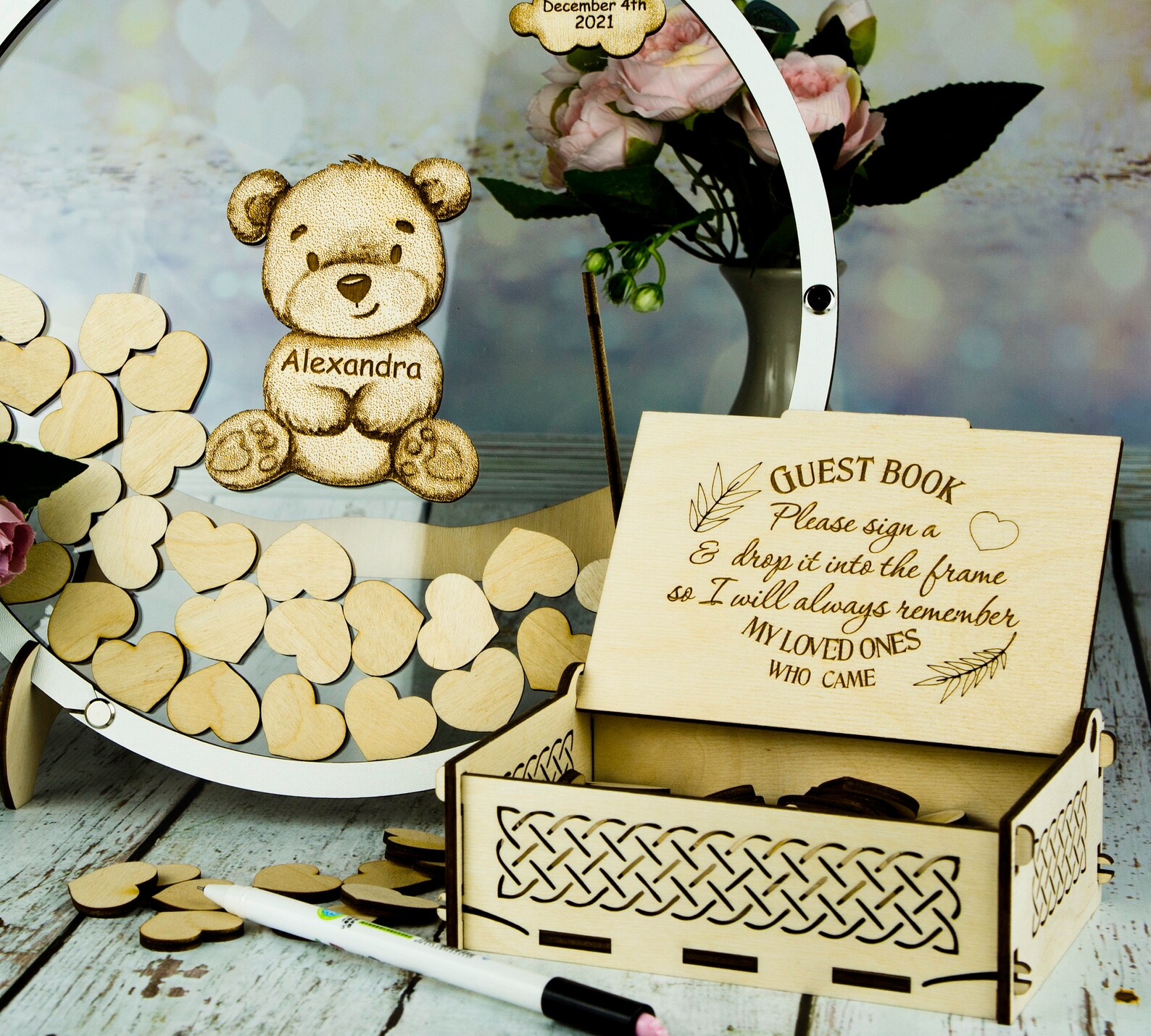 Baby Shower Guestbook Teddy Bear Baby Guestbook Drop Box Etsy