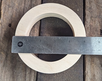 5" Wood Donut with 3.5" (3 1/2") hole , BALTIC BIRCH - Wooden Circles, Blank Circles, Unfinished, Round Circles, Circular, Ring Shape
