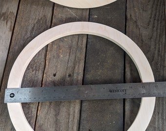 Disco circular de madera de 12" con orificio central de 10", círculos de madera BALTIC BIRCH, círculos en blanco, círculos de madera sin terminar, círculos redondos, circulares