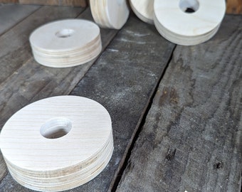 3.5" (3 1/2") Wood Donut, 1" center hole - BALTIC BIRCH - Wooden Circles, Unfinished Wooden Circles, Round Circles, Circular Wood, Ring