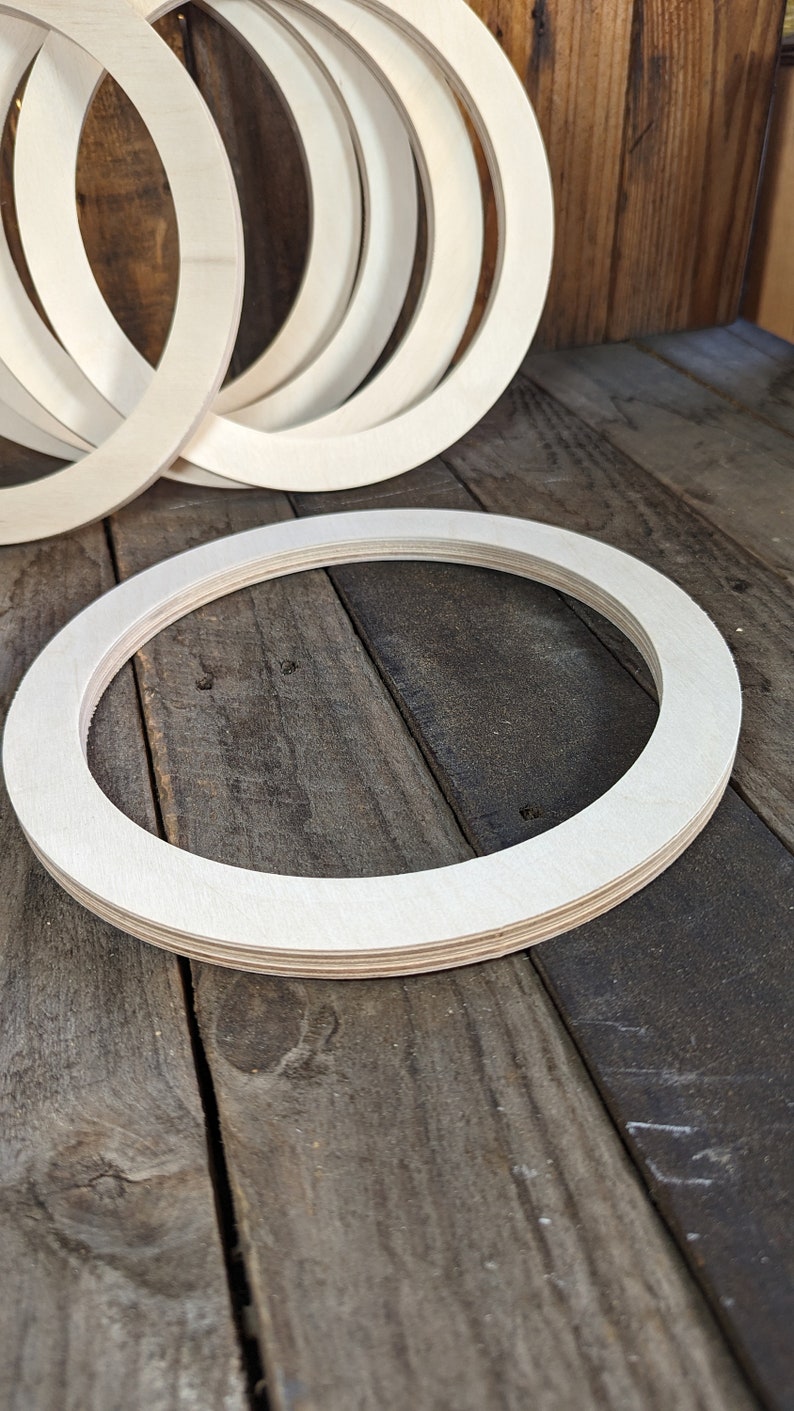 10 Wood Circle Disc with 8 center hole, BALTIC BIRCH Wooden Circles, Blank Circles, Unfinished Wooden Circles, Round Circles, Circular image 7