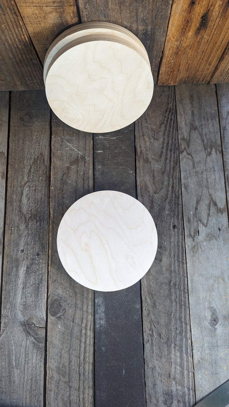 7.5 7-1/2 inches Wood Circle Disc Plaques, BALTIC BIRCH Wooden Circles, Unfinished Wooden Circles, Round Circles, DIY Craft Supplies image 4