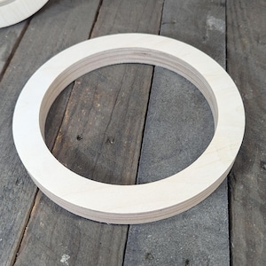 9" Wood Donut Ring with 7" center hole, BALTIC BIRCH Wooden Circles, Blank Circles, Unfinished Wooden Circles, Round Circles, Circular Wood