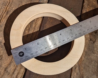 Donut de madera de 6" con agujero de 4,25" (4 1/4"), ABEDUL BÁLTICO - Círculos de madera, Sin terminar, Madera circular redonda, Forma de anillo, Suministros de artesanía diy