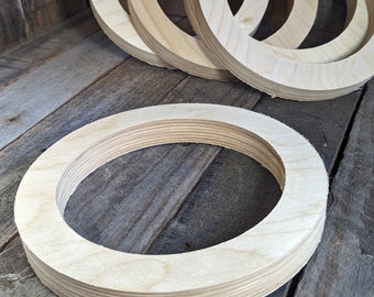 8" Wood Donut 6" center hole, BALTIC BIRCH Wooden Circles, Unfinished Wooden Circles, Round Circles, Circular Wood
