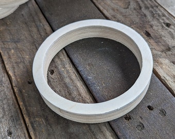 6" Wood Donut with 5" hole, BALTIC BIRCH - Wooden Circles, Blank Circles, Unfinished, Circular Wood, Ring Shape, DIY Crafting Supplies