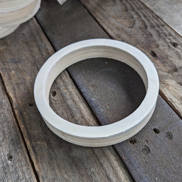 6" Wood Donut with 5" hole, BALTIC BIRCH - Wooden Circles, Blank Circles, Unfinished, Circular Wood, Ring Shape, DIY Crafting Supplies