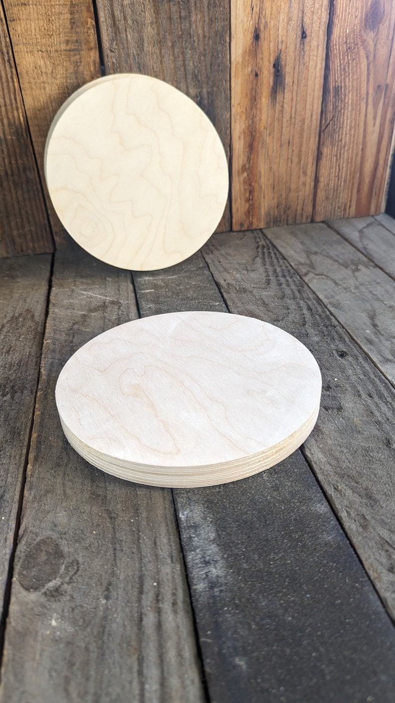 7.5 7-1/2 inches Wood Circle Disc Plaques, BALTIC BIRCH Wooden Circles, Unfinished Wooden Circles, Round Circles, DIY Craft Supplies image 3